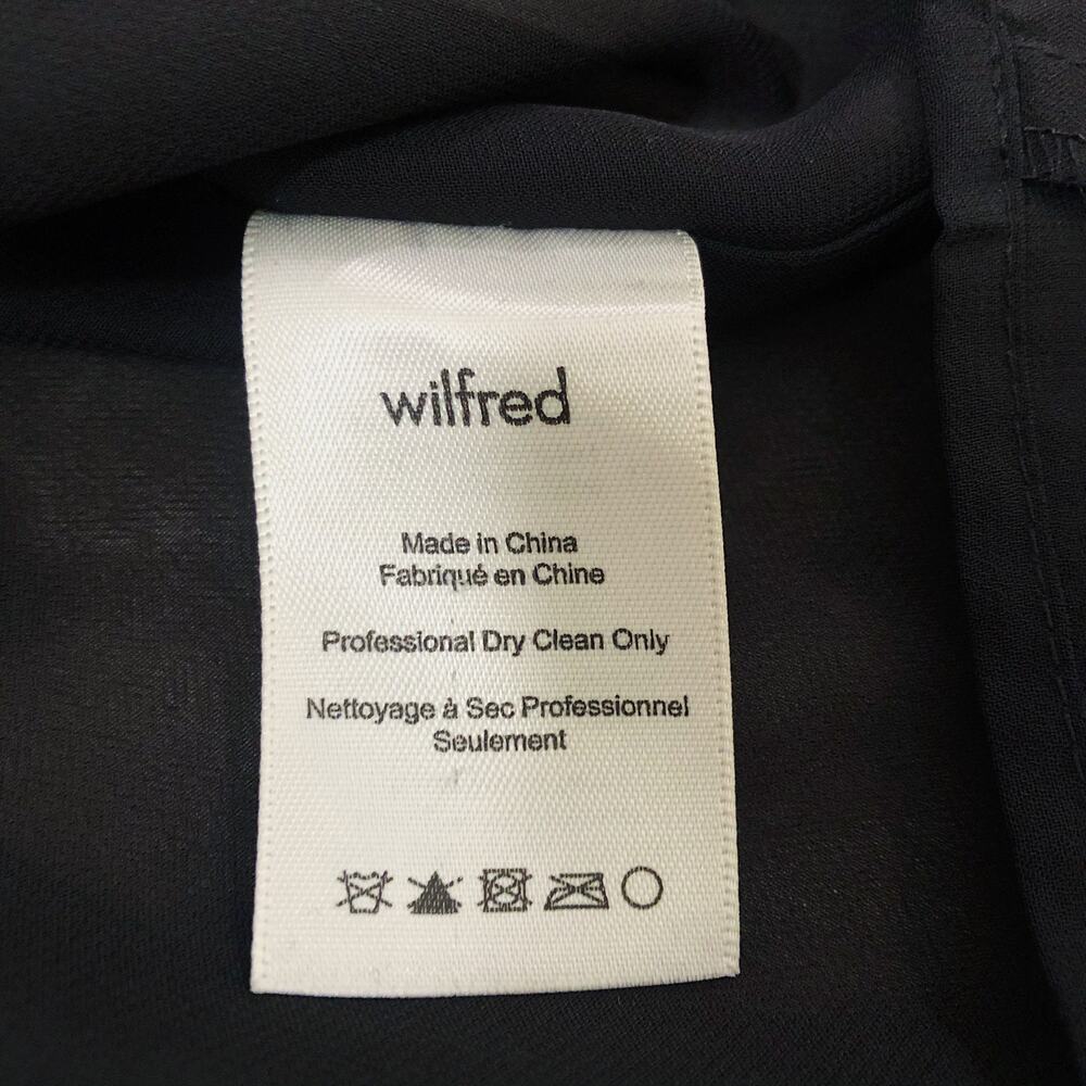 Aritzia Wilfred Floral Silk Velvet Overlay Black Mini Tunic Shirt Dress XS - Picture 5 of 9